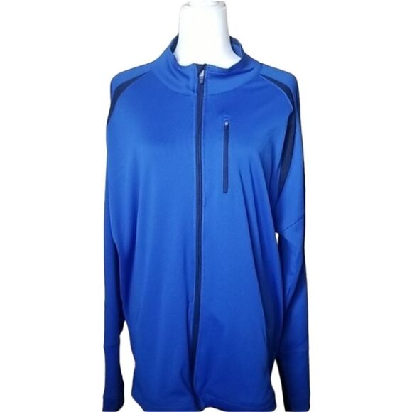 REEBOK BLUE AND BLACK ZIP UP JACKET - Picture 1 of 5